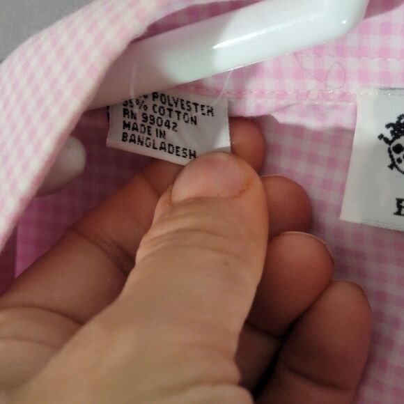 Pink Gingham Check Flannel Top Womens Plus Size 1X Rhinestone Floral Embellished - Picture 11 of 16